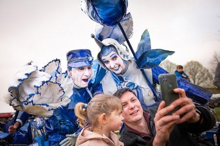 blauw kunst bloemenfamilie